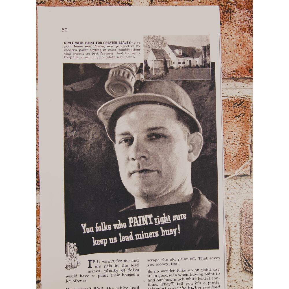 1940 Lead Paint Print Ad - Historic Home Decor Collectible Wall‎ Art